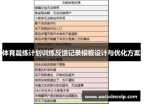 体育晨练计划训练反馈记录模板设计与优化方案